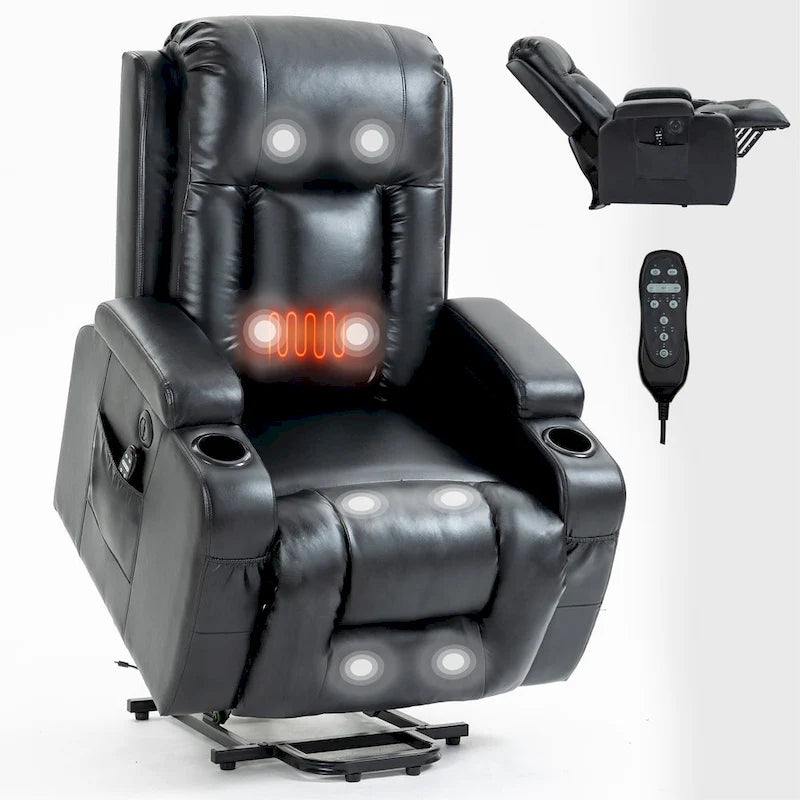 Heavy Duty Power Lift Recliner Chair for Elderly with Massage and Lumbar Heating