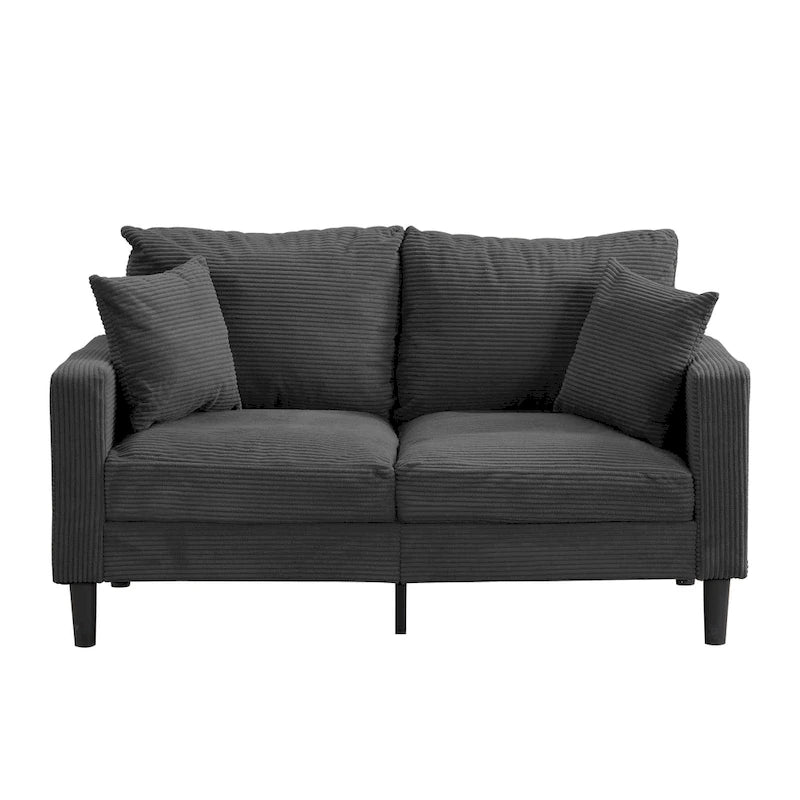Modern Upholstered Sofa with 2 Pillows and High Density Foam Cushion, Wooden Frame for Home Lounge Area and Office