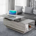 Adjustable Lift-Top Coffee Table in Walnut or Grey with Storage