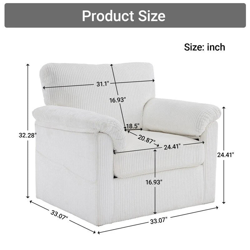 Upholstered Swivel Accent Chair
