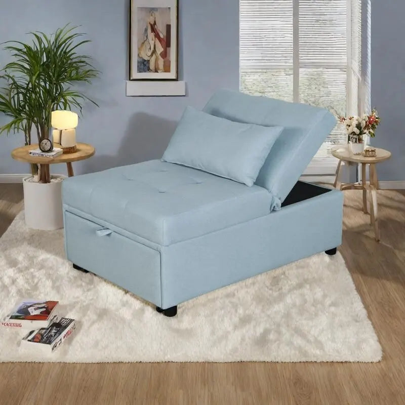Multi-Functional Folding Ottoman Sofa Bed with Converts to Lounge Chair and Single Bed (264lb Capacity)