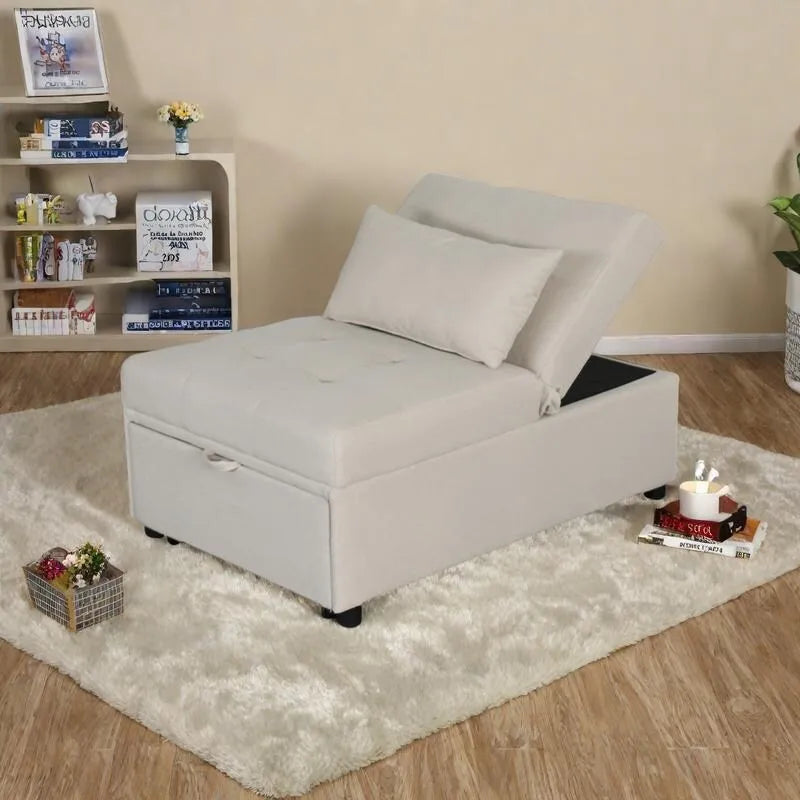 Multi-Functional Folding Ottoman Sofa Bed with Lounge Chair Conversion