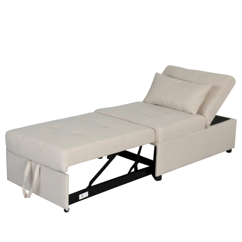 Multi-Functional Folding Ottoman Sofa Bed with Lounge Chair Conversion