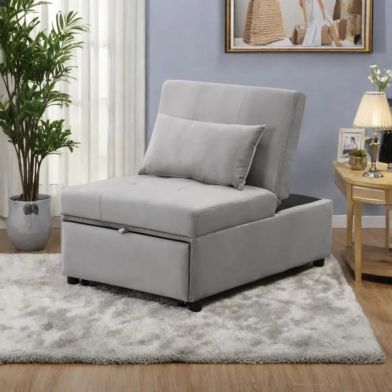 Multi-Functional Folding Ottoman Sofa Bed with Lounge Chair Conversion