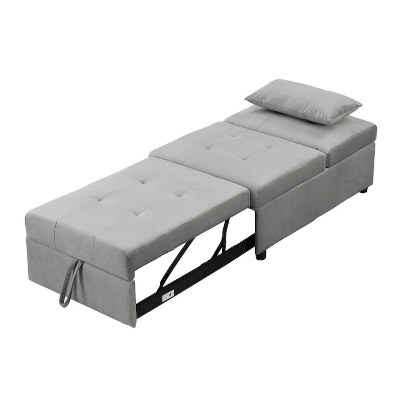 Multi-Functional Folding Ottoman Sofa Bed with Lounge Chair Conversion