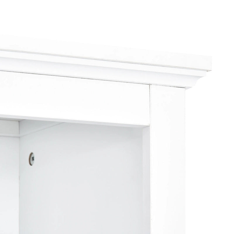 Entertainment Wall Unit with Bridge and Tempered Glass Doors