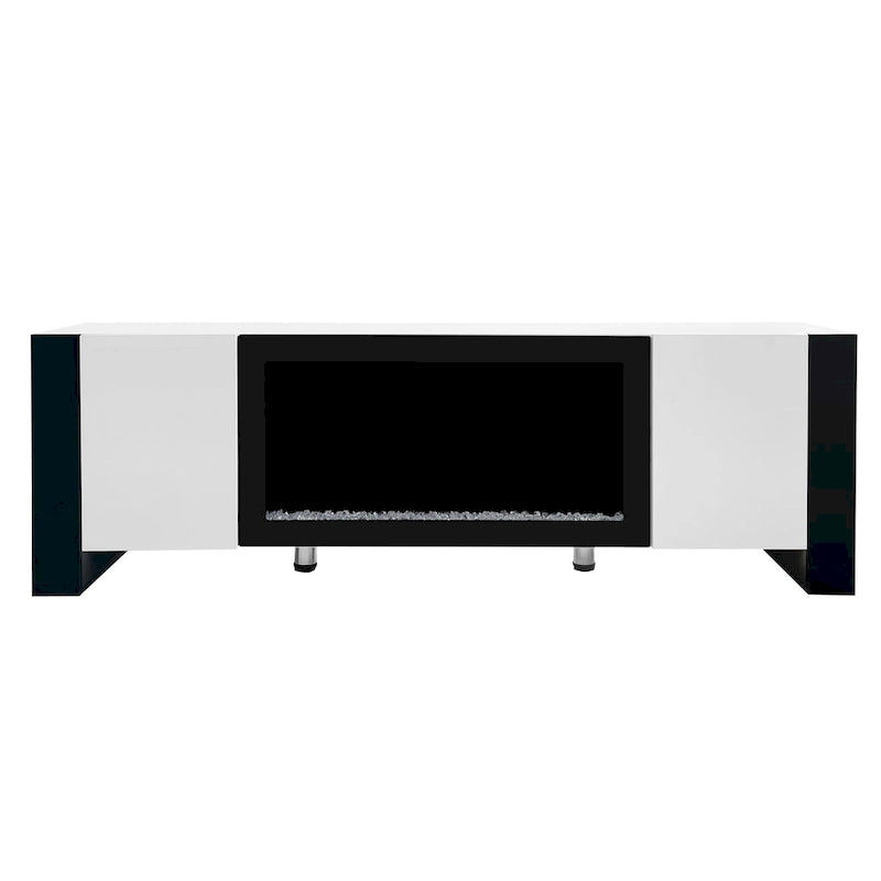 Modern 68.1-Inch Fireplace TV Stand with Two Storage Cabinets