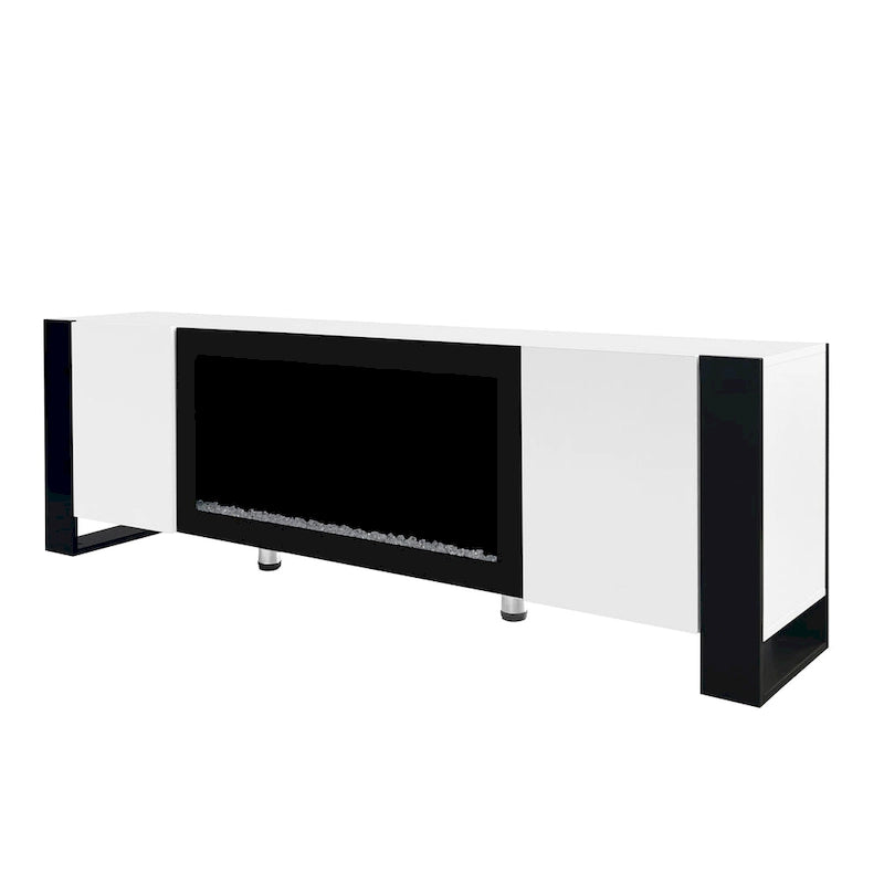 Modern 68.1-Inch Fireplace TV Stand with Two Storage Cabinets
