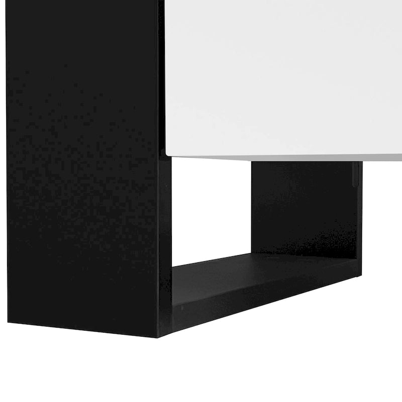 Modern 68.1-Inch Fireplace TV Stand with Two Storage Cabinets