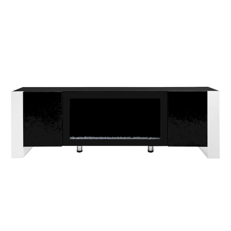 Modern 68.1-Inch Fireplace TV Stand with Two Storage Cabinets