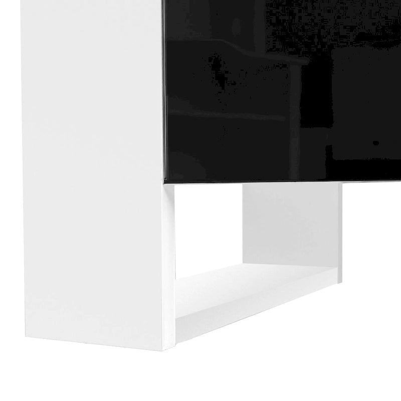 Modern 68.1-Inch Fireplace TV Stand with Two Storage Cabinets