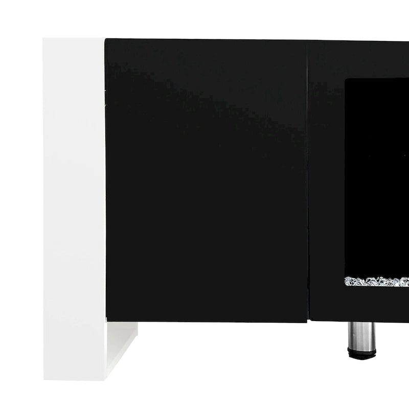 Modern 68.1-Inch Fireplace TV Stand with Two Storage Cabinets