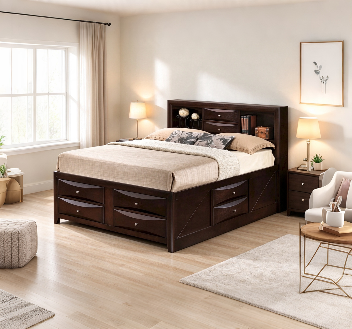 Camas tamaño king con panel