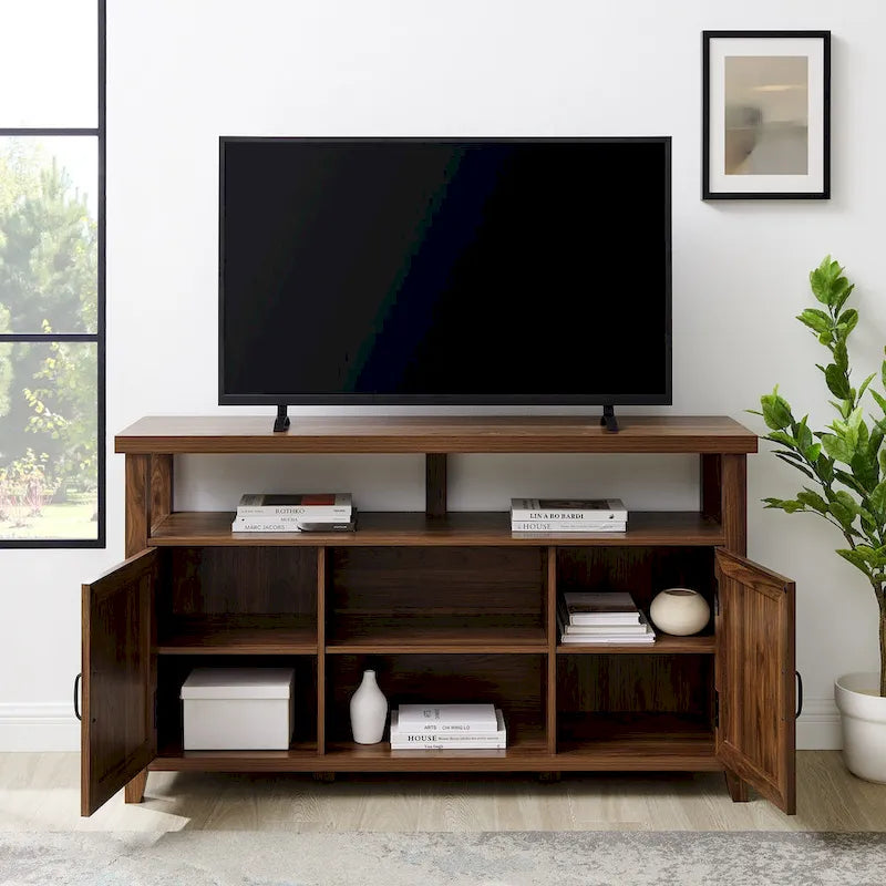 58-inch Grooved Door Highboy TV Stand