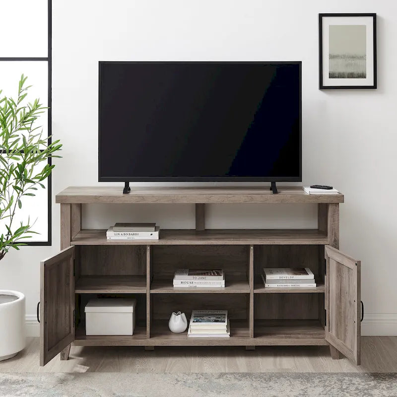 58-inch Grooved Door Highboy TV Stand