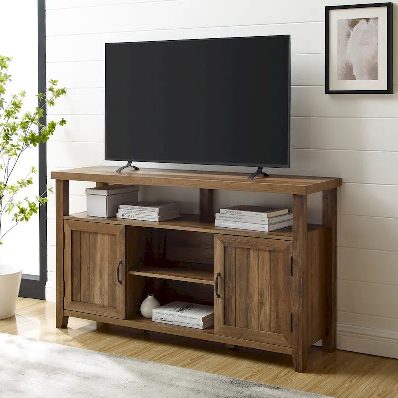 58-inch Grooved Door Highboy TV Stand