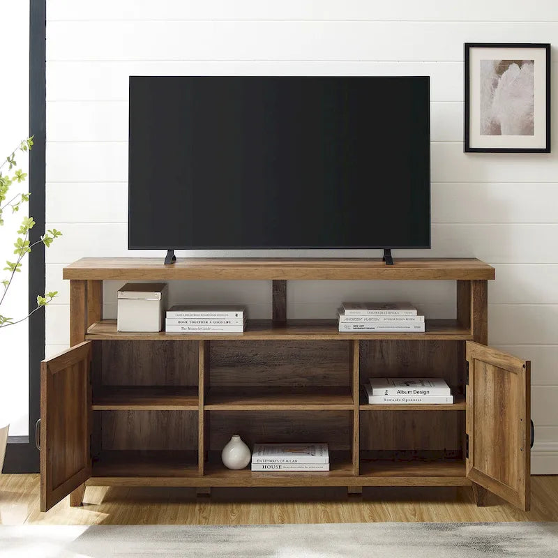 58-inch Grooved Door Highboy TV Stand