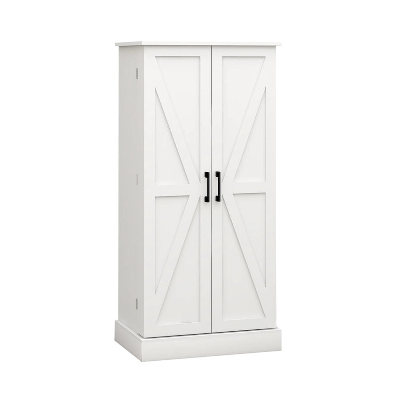 White LED Kitchen Pantry Cabinet