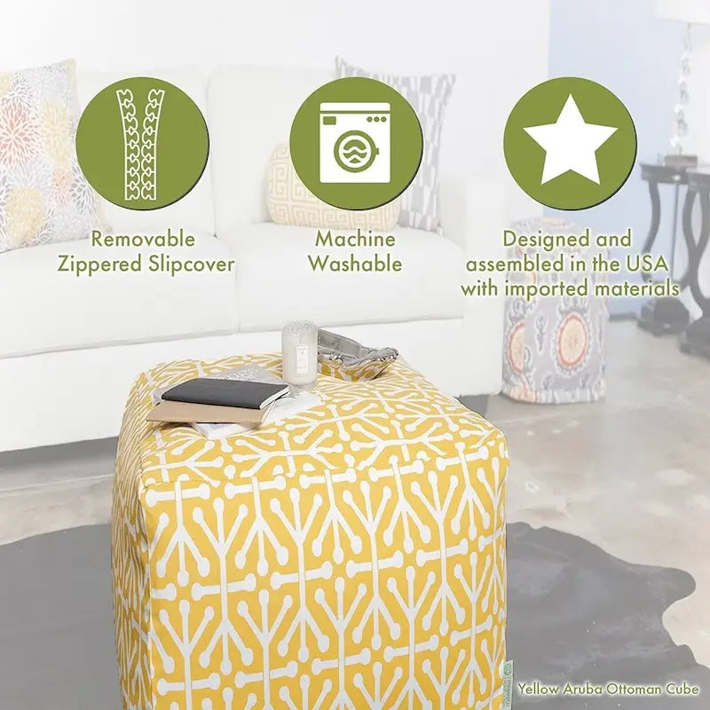 Polka Dot Indoor Ottoman Pouf Cube