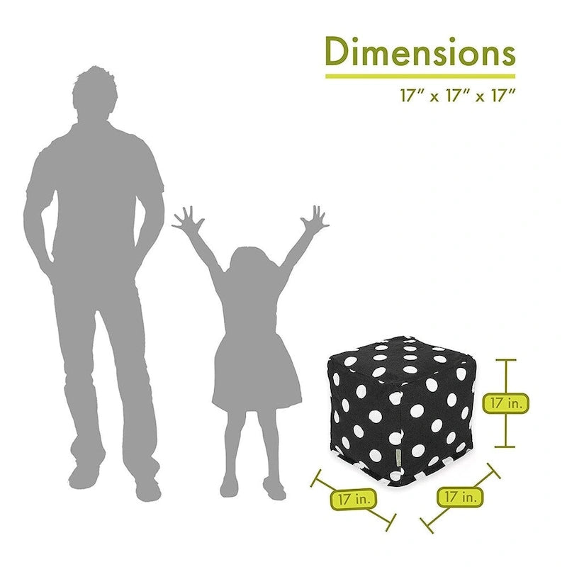 Polka Dot Indoor Ottoman Pouf Cube
