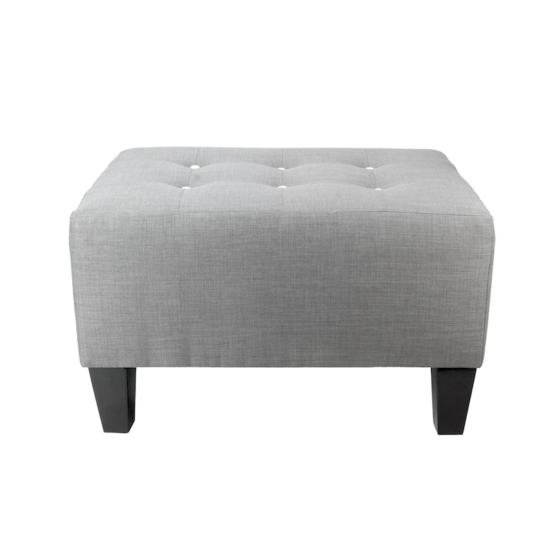 Decorative Button-Tufted Upholstered Firm Ottoman