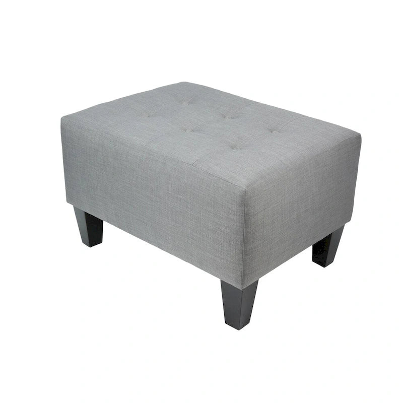 Decorative Button-Tufted Upholstered Firm Ottoman