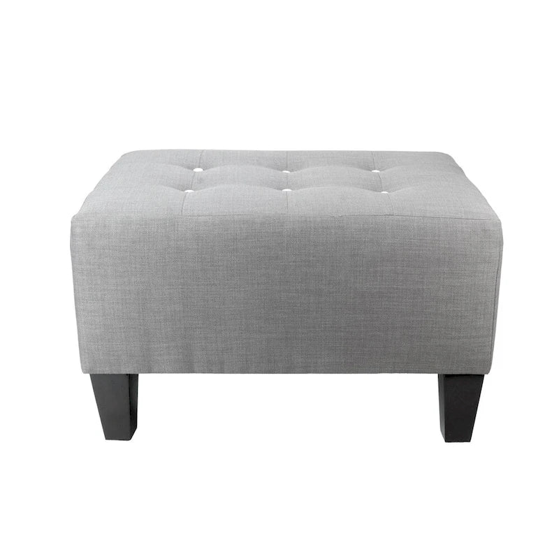 Decorative Button-Tufted Upholstered Firm Ottoman