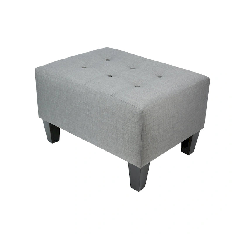 Decorative Button-Tufted Upholstered Firm Ottoman