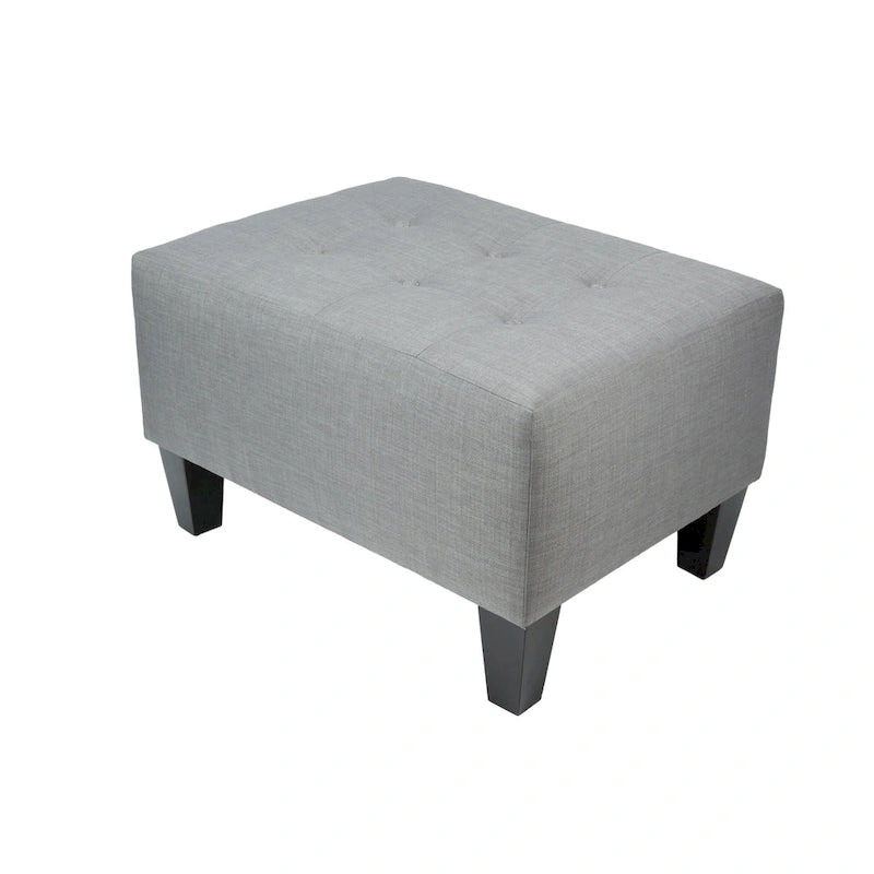 Decorative Button-Tufted Upholstered Firm Ottoman