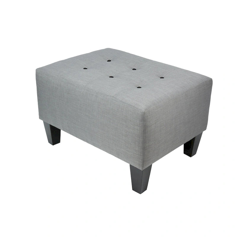 Decorative Button-Tufted Upholstered Firm Ottoman