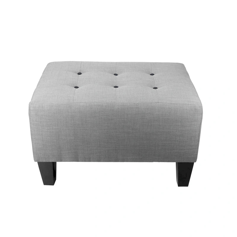 Decorative Button-Tufted Upholstered Firm Ottoman