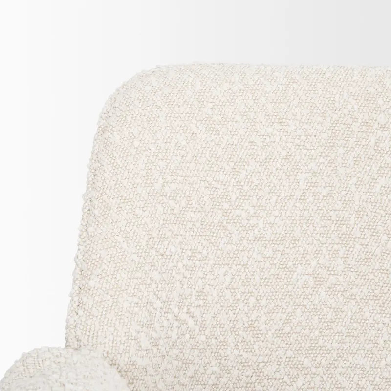 Dining Chair with Cream Boucle Fabric and Matte Black Metal Legs