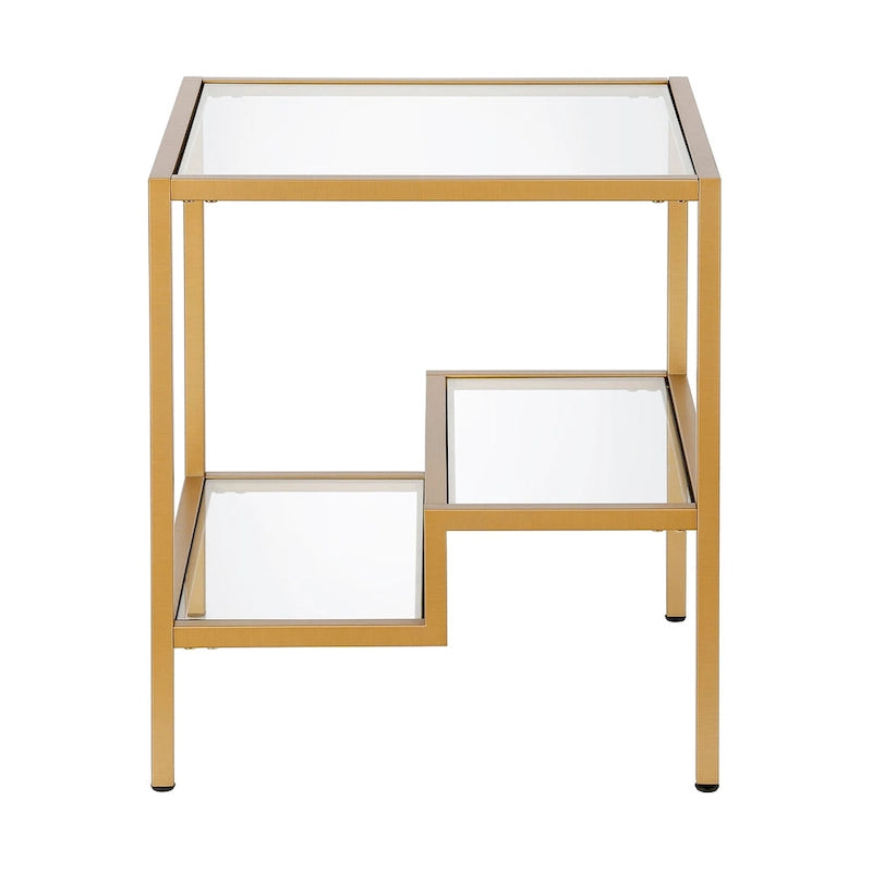 Modern Two-Tier Glass Side Table