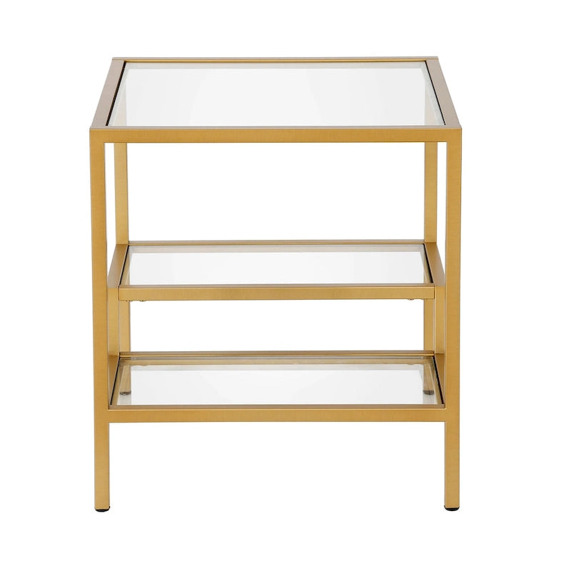 Modern Two-Tier Glass Side Table