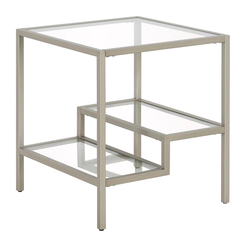 Modern Two-Tier Glass Side Table