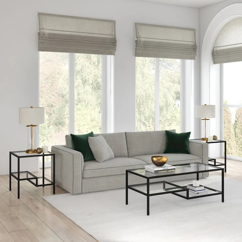 Modern Two-Tier Glass Side Table