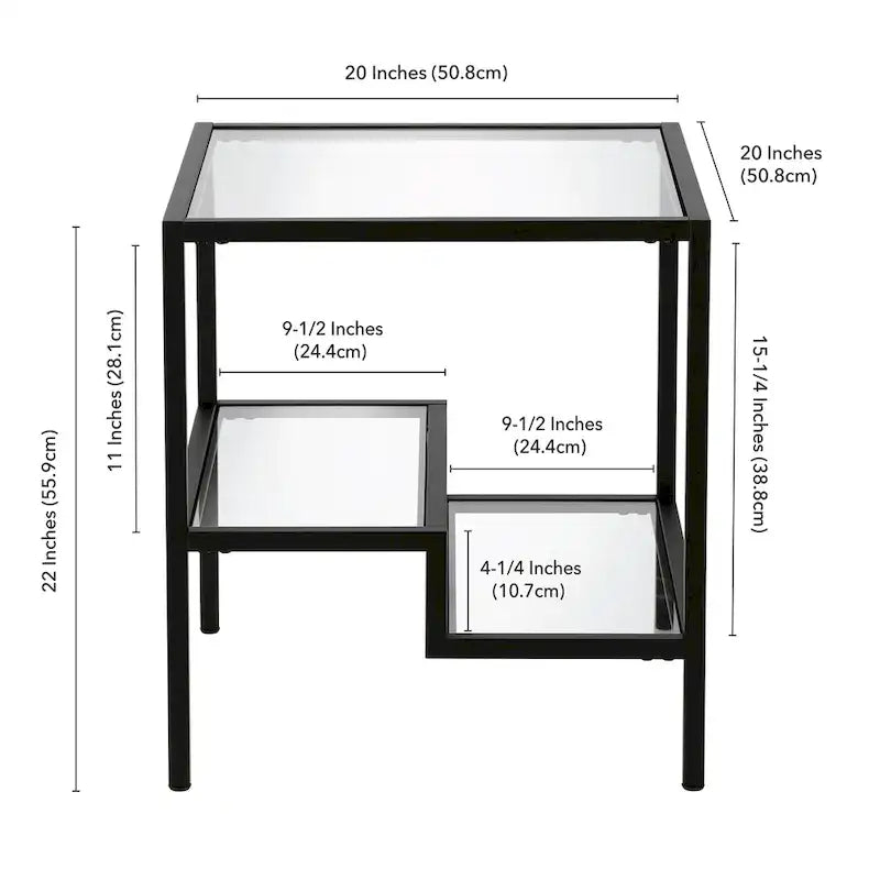 Modern Two-Tier Glass Side Table