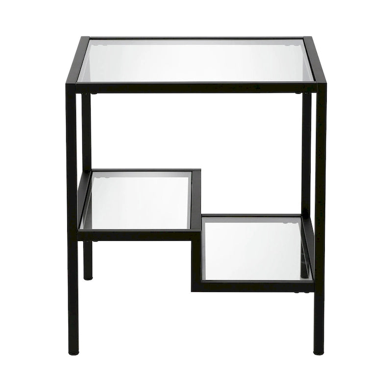 Modern Two-Tier Glass Side Table