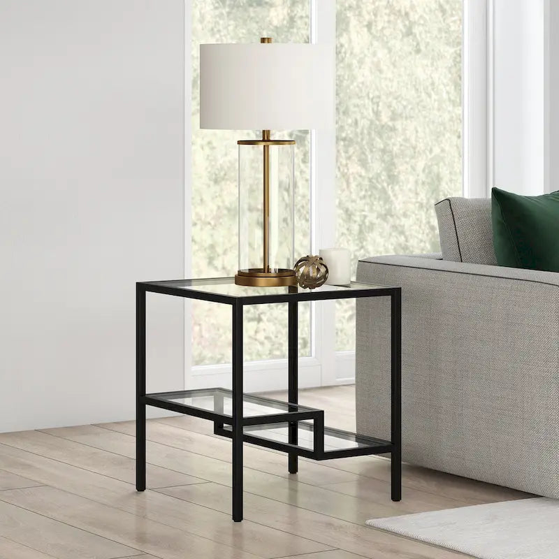 Modern Two-Tier Glass Side Table