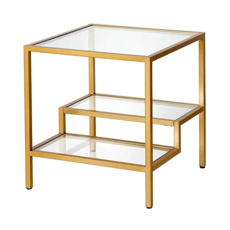 Modern Two-Tier Glass Side Table