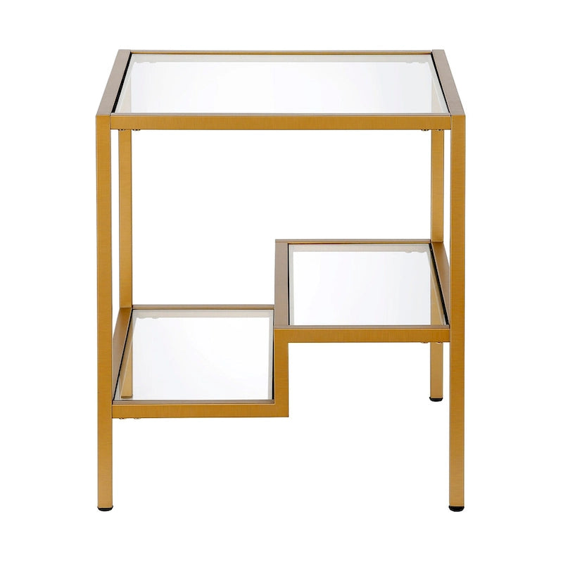 Modern Two-Tier Glass Side Table