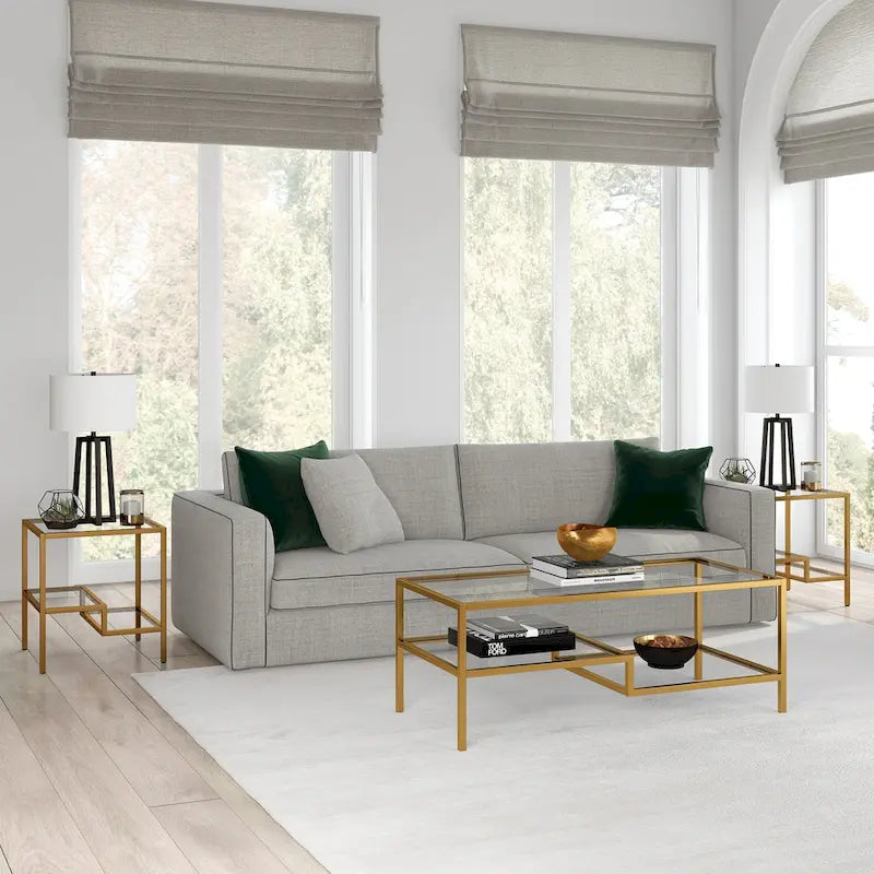 Modern Two-Tier Glass Side Table