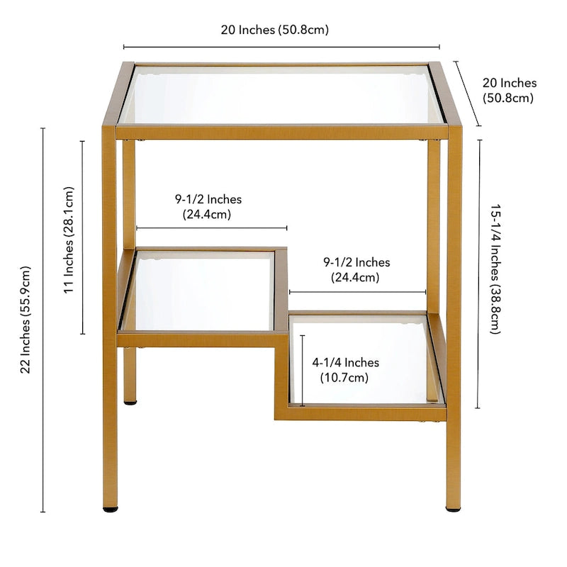 Modern Two-Tier Glass Side Table