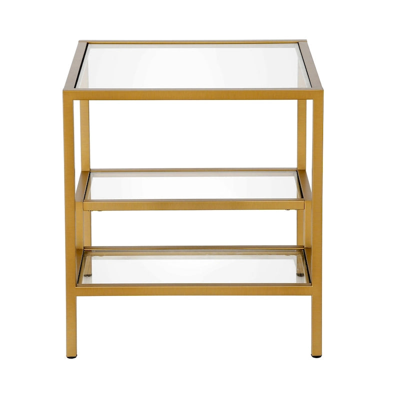 Modern Two-Tier Glass Side Table