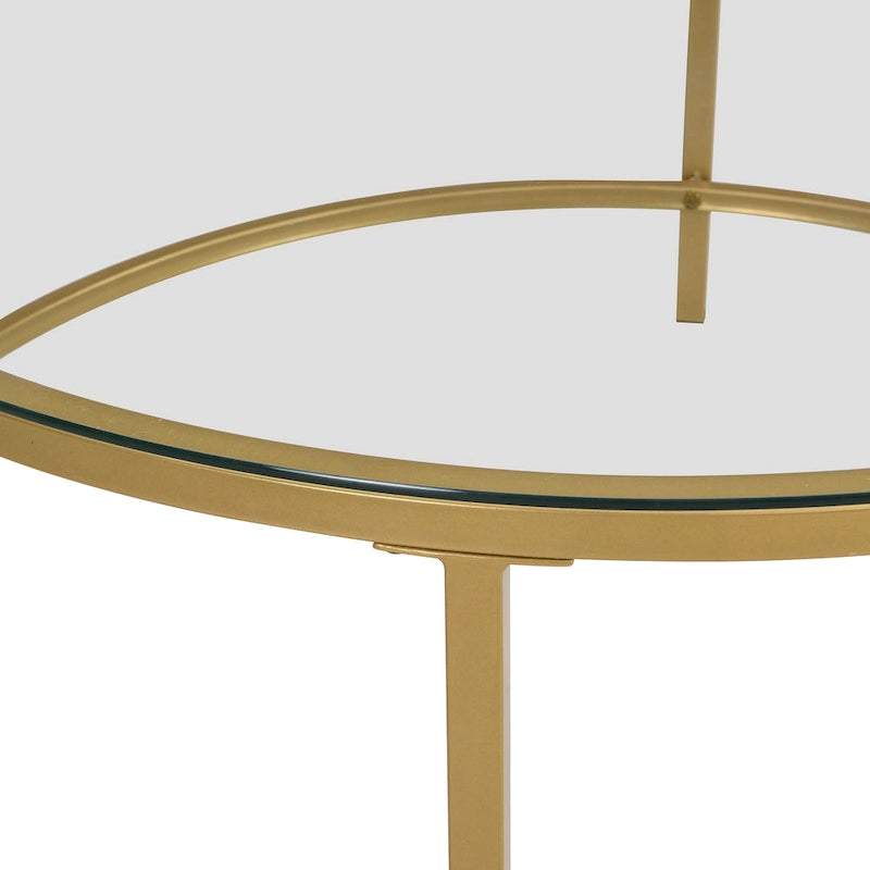 36-Inch Round Faux Marble Top Coffee Table - Gold