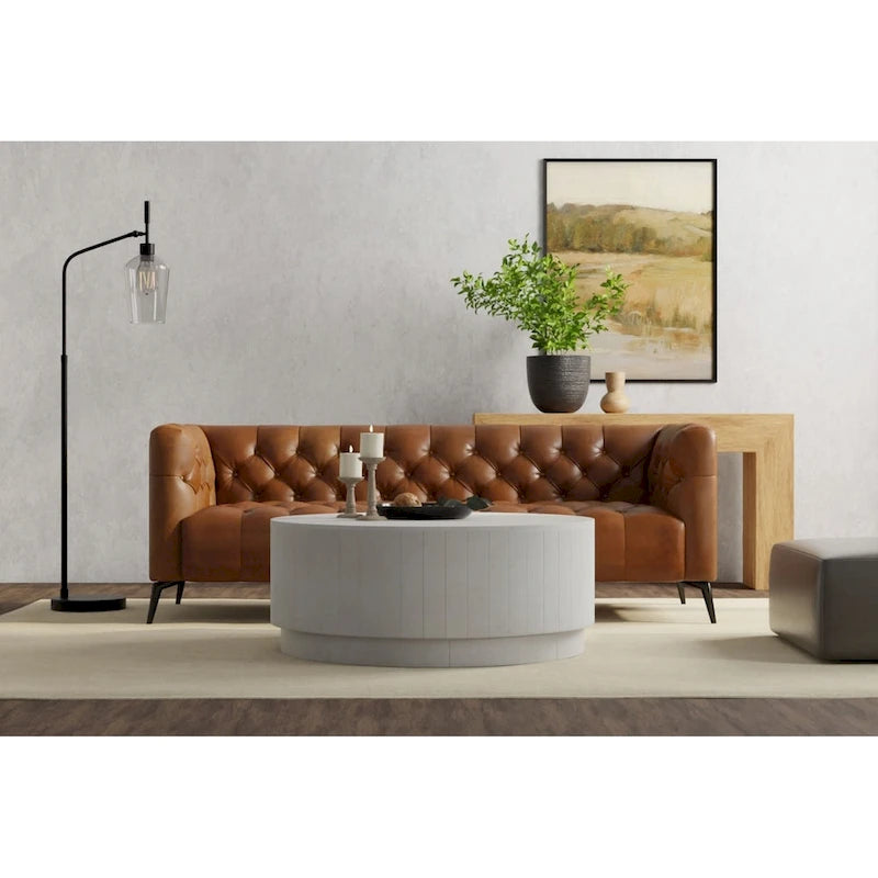 42-Inch Round Solid Mango Wood Coffee Table