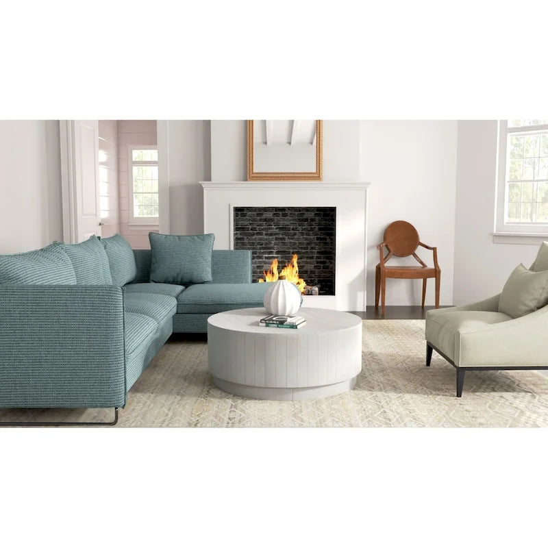 42-Inch Round Solid Mango Wood Coffee Table