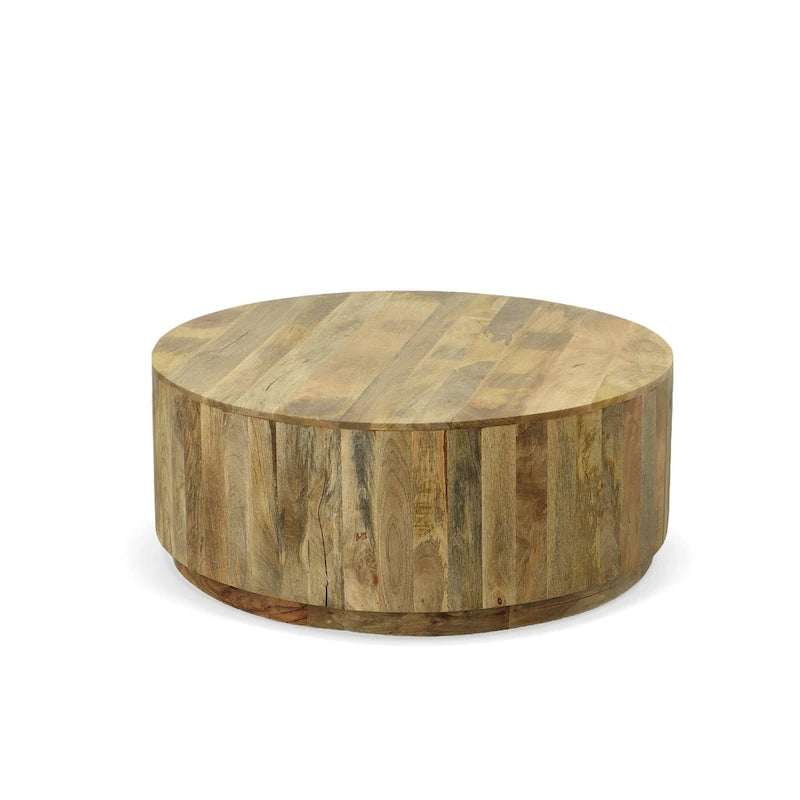 42-Inch Round Solid Mango Wood Coffee Table