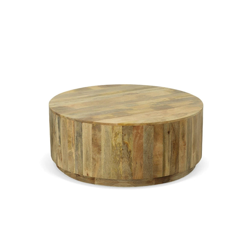 42-Inch Round Solid Mango Wood Coffee Table