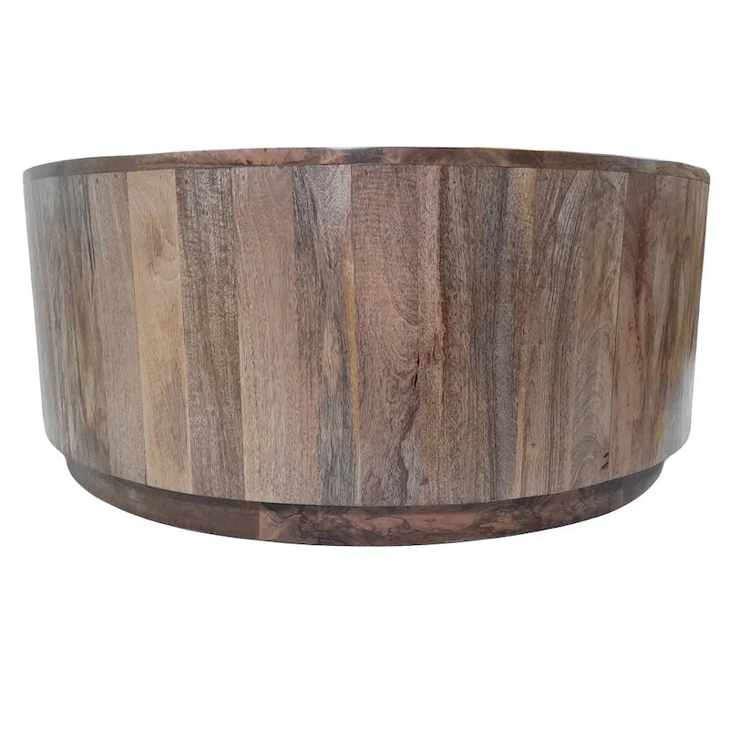 42-Inch Round Solid Mango Wood Coffee Table